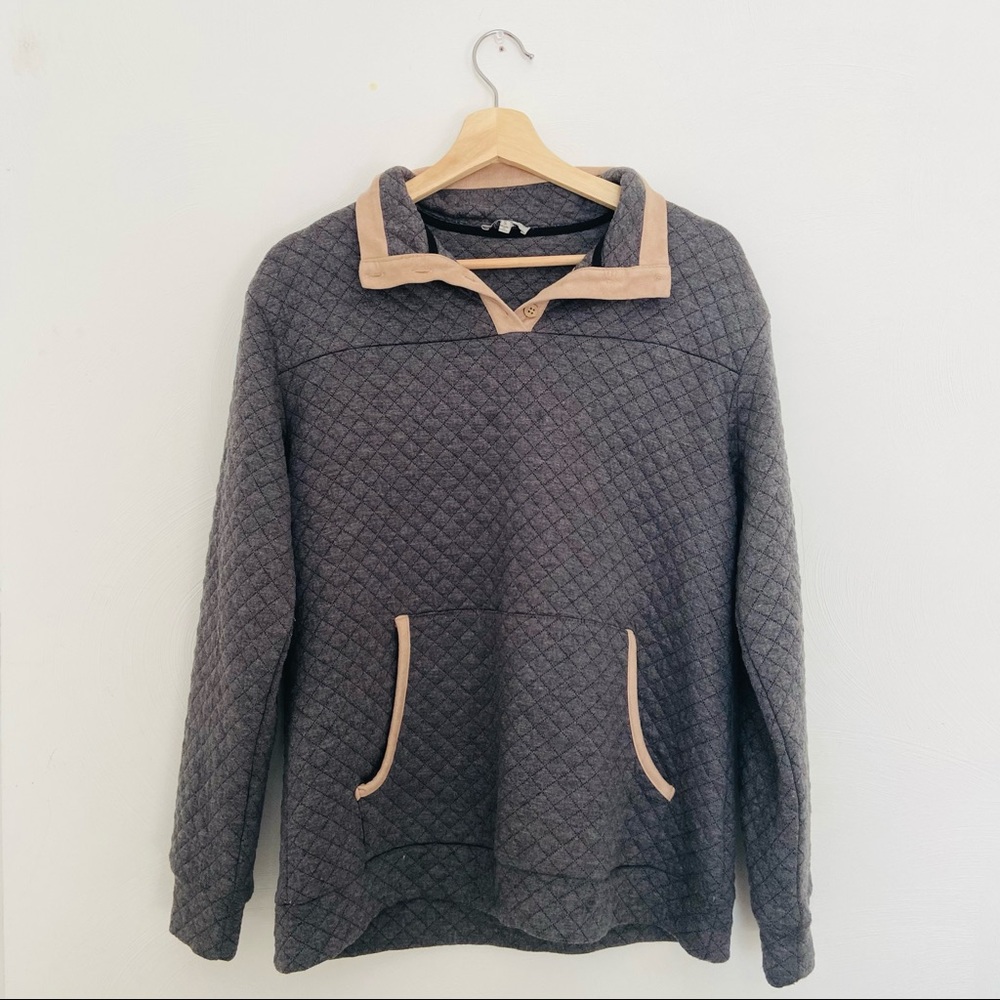 Jodifl Grey Quilted Pullover Size Small